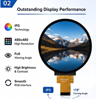 Écran LCD rond de 2,8 pouces 480x480 IPS, module TFT circulaire ST7701S 40 broches RGB pour bouton rotatif intelligent, contrôleur HMI domestique