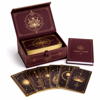Impression personnalisée de cartes de tarot écologiques avec dorure à chaud, jeu de cartes Oracle avec guide et coffret magnétique sur mesure