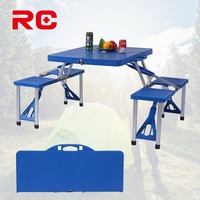 Mallette Portable pliable avec parapluie, Table à manger, pour pique-nique Camping, en plein air