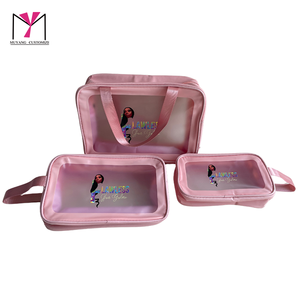 Sac cosmétique transparent portable MUYANG en gros, tailles L, M, S, avec impression de logo personnalisé, en polyéthylène - Product Image 1