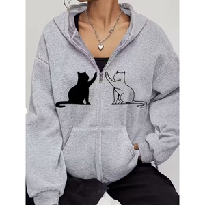 Local Factory Blank Full Zip <b>up</b> Hoodie Oversize Puff Print Zipper Hoodies Cotton Heavyweight Boxy Custom Cropped Zip <b>up</b> Hoodie - Product Image 1