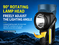 Projecteur LED rechargeable par USB, faisceau réglable, étanche, portée du faisceau de 1000 m, corps en ABS, indice de protection IP65