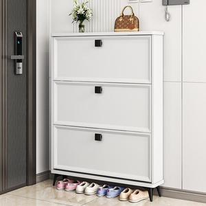 Gabinete de zapatos de cubo basculante de <span class=keywords><strong>entrada</strong></span>, muebles para el hogar blancos americanos, gabinete de estante de zapatos de madera - Product Image 1