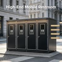 Station de lavage des mains intégrée avec panneau personnalisé, cabine sanitaire extérieure, toilettes mobiles modulaires en tôle galvanisée