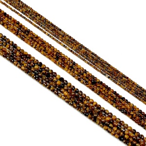 Cuentas de piedras preciosas facetadas con ojos de Tigre, 2/3/4 MM, alta calidad, venta al por mayor, Collar personalizado, pulsera, accesorios, <span class=keywords><strong>corte</strong></span> duro <span class=keywords><strong>Real</strong></span> Natural - Product Image 1