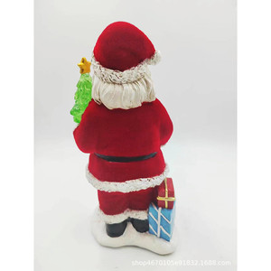 ตุ๊กตาซานตาคลอสเรซิ่น 12x9x23.5 ซม. ตกแต่งภายในห้องนั่งเล่น ของประดับคริสต์มาส ผิวด้าน - Product Image 3