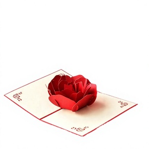 Biglietto d'auguri 3D Pop-up a forma di Rosa con Busta - Carta Speciale Fai da Te - per Anniversari, Festa della Mamma, Matrimoni, San Valentino - Product Image 2