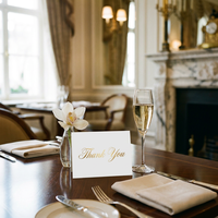 Cartes de remerciement personnalisées de luxe minimalistes en or blanc |   Cartes de remerciement d'entreprise haut de gamme pour mariage, fabricant OEM