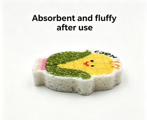 Éponge de nettoyage en cellulose compressée biodégradable à motif végétal mignon pour la vaisselle – Offre Spéciale - Product Image 2