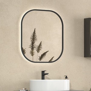 Specchio da Bagno LED Kamalu KAM-S7800N 70x80 cm con Cornice Nera e Design Retroilluminato - Product Image 6