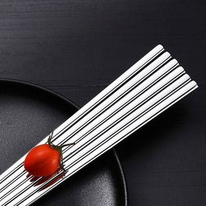 Baguettes en acier inoxydable 316 de qualité supérieure – Sérigraphiées, antidérapantes, résistantes à la chaleur, couverts asiatiques pour la maison et la restauration - Product Image 4