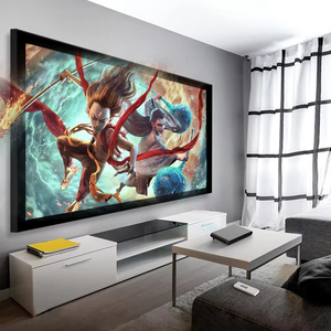 NUOVO Schermo per Proiettore HD da 150 Pollici 16:9, <span class=keywords><strong>Cinema</strong></span> Domestico 3D, Luminoso, in PVC Nero Vellutato, Telaio Fisso Piatto - Product Image 6