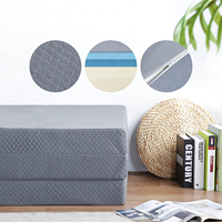 Matelas en mousse à mémoire de forme pliable en trois parties, respirant, en maille 3D, rafraîchissant, hypoallergénique, pour chambre à coucher et usage hospitalier
