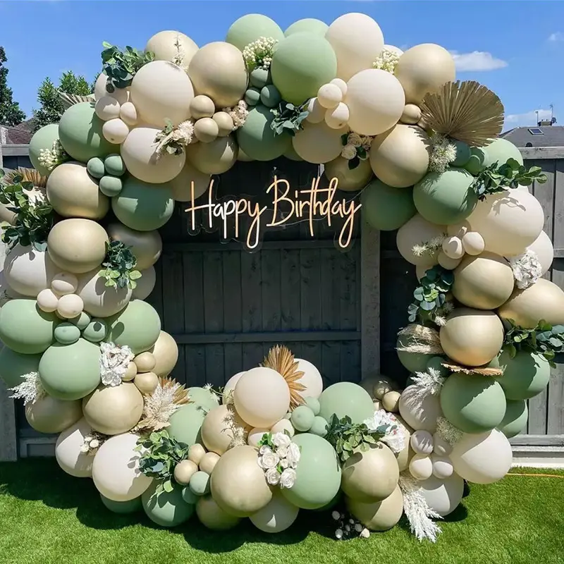 Großhandel Retro Salbei grün Ballon Girlande Bogen Kit für Hochzeit Geburtstag Abendessen Baby party Party Dekoration Ballon Girlande Set