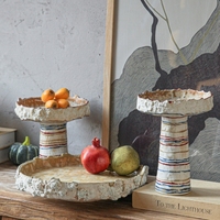 Plateau à fruits secs en céramique de style nordique, luxe, créativité, fait à la main, plateau à chocolat en céramique pour la décoration de la maison