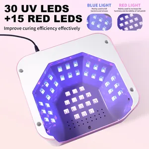 Lampe à LED UV 3D pour ongles en cristal, pour séchage rapide du gel, machine de photothérapie pour ongles, 45 LED, forme cœur, équipement de manucure pour salon - Product Image 3