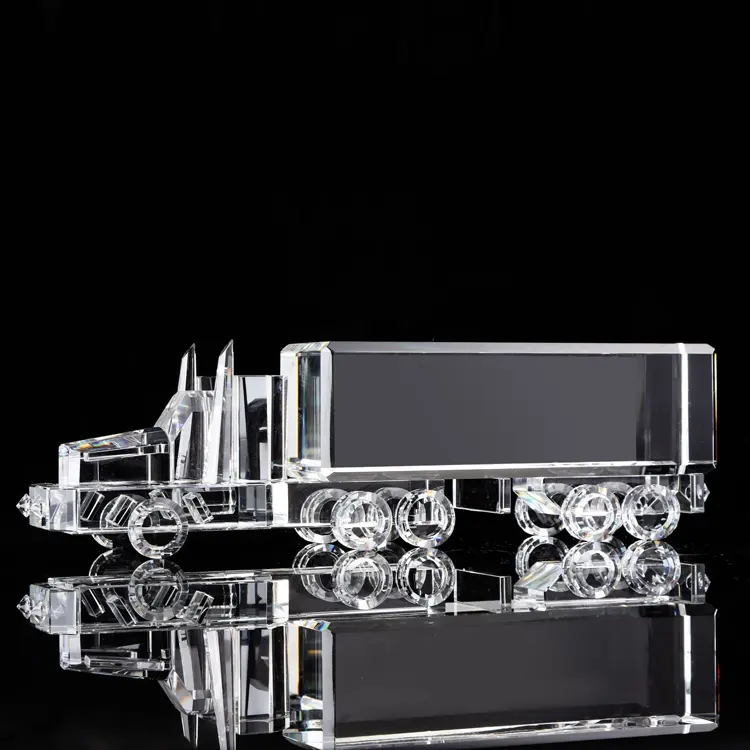 hochwertiges geschäftsgeschenk fahrzeug-modell lkw-modell kristallglas-fahrzeugmodell