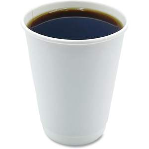 Boardwalk BWKDW12HCUPPK 12 Oz. Gobelets en papier à double paroi blancs - 25/paquet - Product Image 1