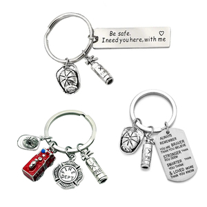 70 Models Firefighter Design Metal <strong>Key</strong> Chain <strong>Fireman</strong> Gift <strong>Key</strong> Ring Fire Extinguisher Engine Hat Helmet Pendant Car <strong>Key</strong> Chain - Product Image 1