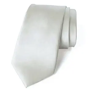 7厘米宽手工定制领带时尚素色缎面银色浅灰色单罗米蒂科达uomo西装领带