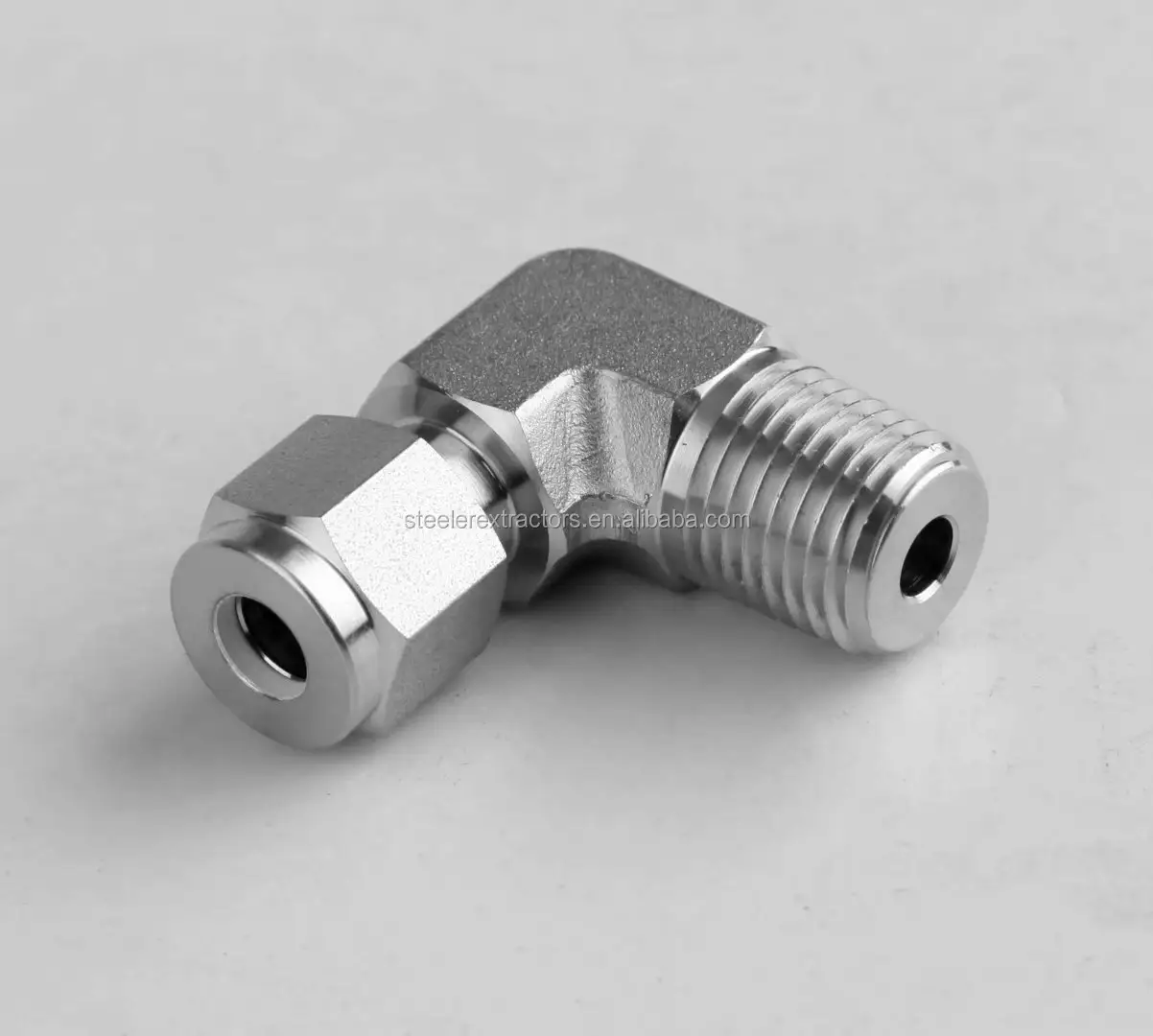 Male 90 degree Elbow Connector Twin Ferrule Compression Tube Instrumentation Fittings 1/4" Tube x 1/4" NPT Male