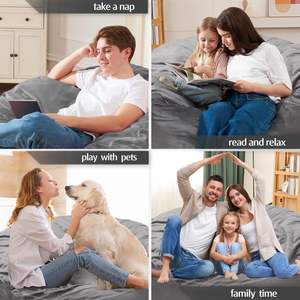 Rangement <span class=keywords><strong>de</strong></span> jouets 5ft Jumbo Xxl Giant Shredded Memory Foam Bean Bag Soft Chair avec rembourrage Emballage sous vide Canapé paresseux pour la photographie - Product Image 4