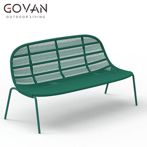 Classical Style Aluminum Outdoor Rope Woven 2 <strong>Seater</strong> Sectional Sofa <strong>Set</strong> for Hotel Garden Patio Balcony Leisure Lounge - Product Image 4