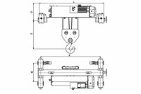 Palans électriques à double rail NUCLEON européens, matériaux de levage en câble métallique NRT, classe M5, 50 tonnes, à vendre