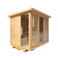 Cabine de sauna carrée en bois de pruche HaoRui HR-SW02, portable, extérieure, électrique, à vapeur sèche, garantie 1 an, vente en gros directe usine Chine
