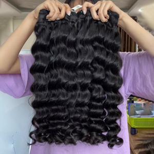 Extensions de cheveux humains vierges bruts bouclés birmans, boucles serrées, texture douce, double trame, qualité supérieure, grade 12A - Product Image 3