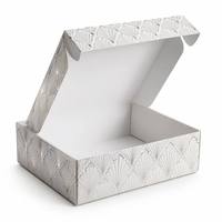 Boîte en papier personnalisée avec logo, blanche, pliable, avec dorure argentée, pour emballage de bijoux, cosmétiques et produits de détail haut de gamme pour entreprises.