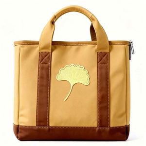 Custom Maple Leaf Embroidery Nylon <b>Tote</b> <b>Bag</b> with <b>Zipper</b> Closure Eco-Friendly Shoulder Handle Large Capacity Commute Handbag - Product Image 6