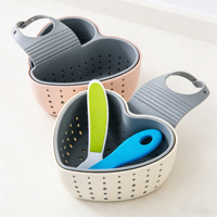 Vente flash : Étagère de rangement de cuisine réglable, égouttoir à double couche pour évier, panier suspendu pour robinet, égouttoir pour éponge, passoires