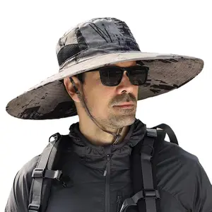 Casquette de camping en plein air seau chapeau crème solaire casquette séchage rapide chapeau imperméable unisexe camouflage casquettes chapeaux de pêche pour hommes