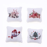 Coussins de canapé pour maison de poupée, design bonhomme de neige et sapin de Noël, mini coussin décoratif pour accessoires de maison de poupée 1:12