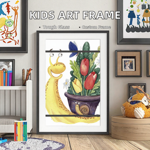 Customizable Kids Artwork MDF Wood Digital <b>Printing</b> 4-color Shatter Resistant Glass <b>Frame</b> Changeable Horizontal/Vertical - Product Image 2
