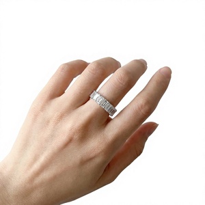 AMBER JEWELS Luxury White 14k <b>Gold</b> Lab Grown <b>Cocktail</b> <b>Ring</b> Emerald Cut Prong Setting Unisex Engagement Jewelry IGI Certified - Product Image 1