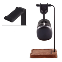 Porte-casque en bois de noyer et aluminium