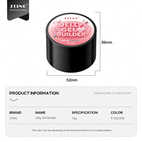 JTING Nouveau Design 9 Couleurs Gel Constructeur Effet Gelée Sans HEMA ni TPO Gel d'Extension d'Ongles Vernis à Ongles OEM Gel Constructeur Semi-Solide Thixotrope