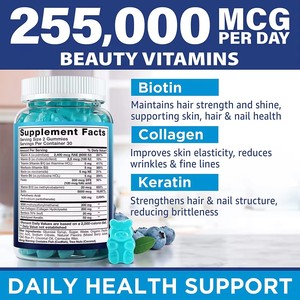 OEM Biotin + Vitamin C thực phẩm bổ sung vitamin C B7 biotin Gummy Biotin cắt dán Keratin Gummies chăm sóc sức khỏe bổ sung - Product Image 4