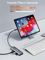 Hub USB-C 5-en-1 flambant neuf avec HDMI 4K 60Hz HDR, 3 ports USB 3.0, adaptateur en alliage d'aluminium 100W PD pour MacBook Pro/iPad Pro/ordinateur portable