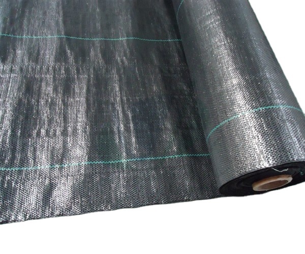 black color with remark lines PP woven weed control fabric