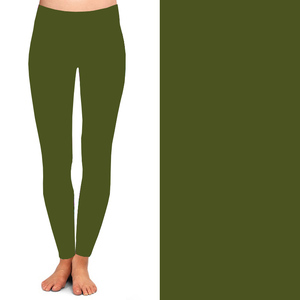 En stock, leggings en polyester et élasthanne brossé double face, imprimé à l'eau, doux comme du beurre, 230 g/m², couleur unie, noir - Product Image 2