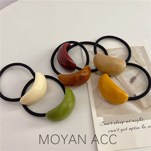 Lindas Bandas Elásticas para el Cabello para Mujer, Cintas para el Cabello de Acrílico Ovaladas y Gruesas <span class=keywords><strong>con</strong></span> Soporte de Goma para Cola de Caballo, Accesorios para el Cabello - Product Image 1