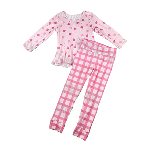 Dinghao DH OEM Set di <span class=keywords><strong>Abbigliamento</strong></span> Personalizzabile per <span class=keywords><strong>Bambina</strong></span>, Casual con Stampa a Quadri in Stile Occidentale, in Spandex/Poliestere Lavorato a Maglia, Lavabile, Taglie Personalizzabili - Product Image 1