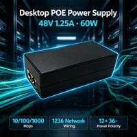 Inyector PoE Gigabit de 48V CC Activo 10/100/10000Mbps con Detección Inteligente, Certificación 3C, Plug&Play, 2 Años de Garantía, Fuente de Alimentación de Escritorio