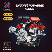 Superbe ensemble de blocs de construction moteur 488.V8 en plastique ABS, jouet cadeau pour enfants de 5 à 13 ans