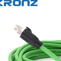 Câble réseau industriel Ethernet spécial KRONZ vert bleuâtre, haute flexibilité, Cat6A, connecteurs circulaires 26AWG
