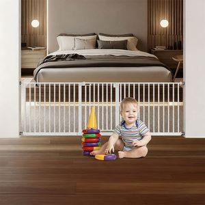 Barrera de Seguridad Plegable para Bebés, de Metal y Plástico, para Escaleras, Puertas, Pasillos y Dormitorios, Color Negro/Blanco, Venta al Por Mayor - Product Image 6