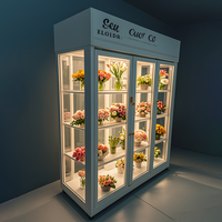 Vitrine réfrigérée pour fleurs à température unique 1350L 150x80x200cm, 3 portes, refroidissement par air, dégivrage automatique